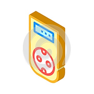 Wattmeter measuring equipment isometric icon vector illustration