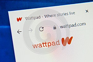 Wattpad.com Web Site. Selective focus.