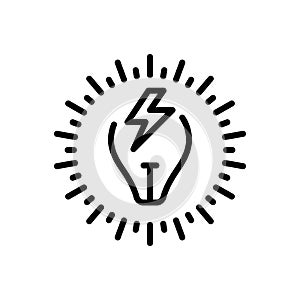Black line icon for Watts, power and electric photo