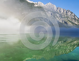 Watzmann east wall in the fog