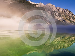 Watzmann east wall in fog