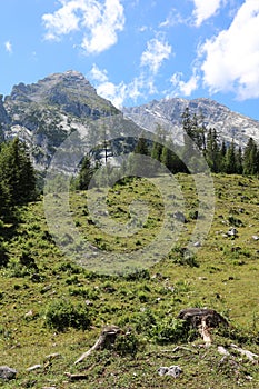 Watzmann mountain peak. National Park Berchtesgadener Land. Bavaria. Germany