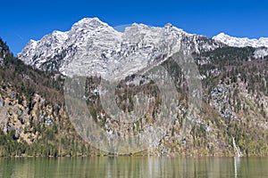 Watzmann mountain range at Lake Koenigssee