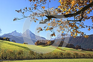Watzmann Mountains in Autumn, Berchtesgaden National Park