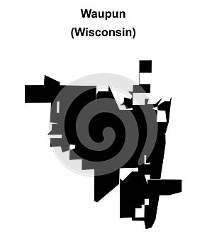 Waupun outline map