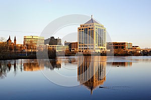 Wausau seen during the sunset