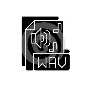 WAV file black glyph icon photo