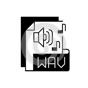 WAV file black linear icon photo