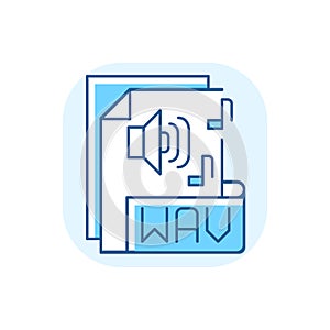 WAV file blue RGB color icon