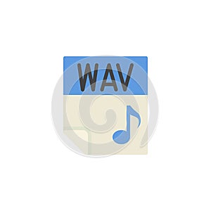 WAV file format flat icon photo