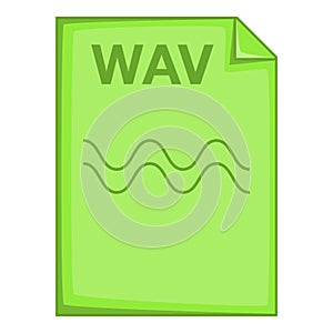 WAV file icon, cartoon style