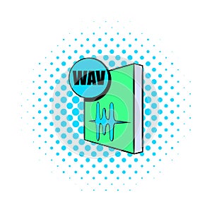 WAV file icon in comics style