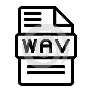 WAV File Icon Vector. Outline WAV File Sign. Isolated Contour Symbol Illustration