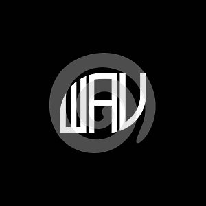 WAV letter logo design on black background. WAV creative initials letter logo concept. WAV letter design
