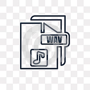 Wav vector icon isolated on transparent background, linear Wav t