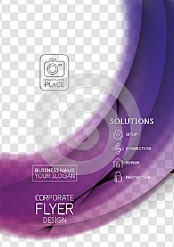 Wave abstract corporate flyer print design