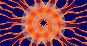 Wave Abstract Orange Sun dial Illustration Art Design Background