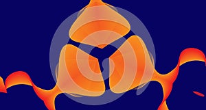 Wave Abstract Orange Sun dial Illustration Art Design Background Simplistic 3