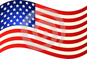 Wave American Flag for Independence Day. Vector EPS illustration