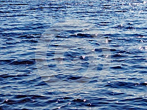 Wave background on a lake with small waves