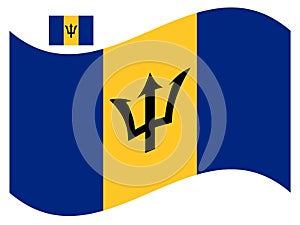 Wave Barbados Flag Vector illustration Eps 10