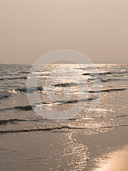 Wave at the beach sunset time in Thailand