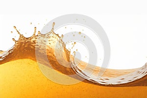 Wave of beer alcoholic beverage or refreshing drink isolated on white