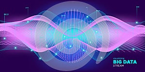 Wave Bigdata Illustration. Violet Statistic