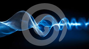 Wave of blue light is shown in a black background