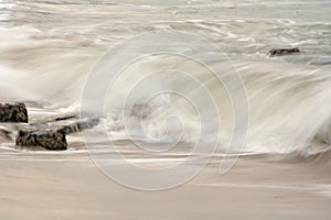 Wave Breaking Along Wood Pilings