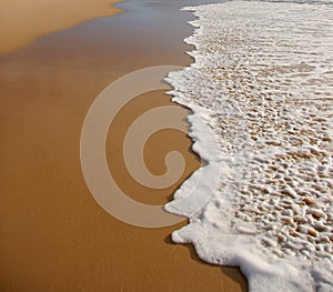 Wave breaking on a beach