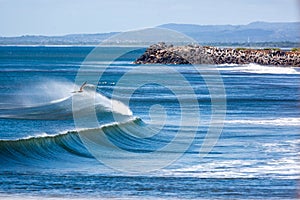 Wave breaking in a beautiful landscape in Nicaragua.