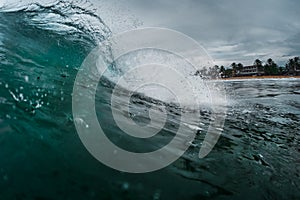 Wave breaking on the shore