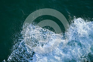 Wave bubble sea foam in the ocean