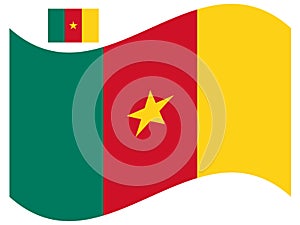 Wave Cameroon Flag Vector illustration Eps 10