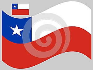 Wave Chile Flag Vector illustration Eps 10