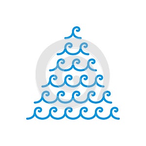 Wave Christmas tree symbol. Ancient Greek ornaments.