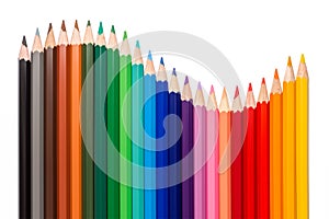 Wave of colored pencils