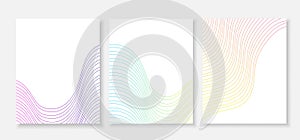 Wave colorful flowing lines curve banner set poster vector abstract