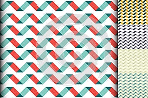 Wave colorful geometric seamless pattern.