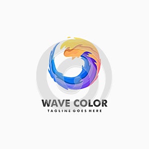 Wave Colorful Sport Concept illustration vector Design template