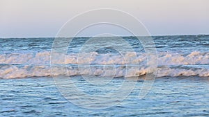 Wave crashing Caspian sea beach in Baku