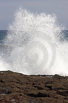 Wave crashing on the shore