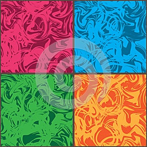 Wave crazy color set frame seamless pattern