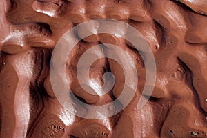 Wave cut platform in red sandstone at Fleswick Bay