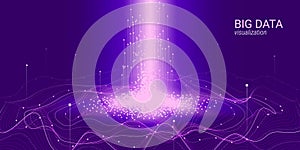 Wave 3D Big Data Visualization. Analysis Infographic.