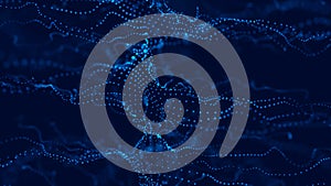 Wave 3d. Big data visualization. Data technology background. Abstract background. 3d rendering. Data array visual concept.