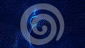 Wave 3d. Big data visualization. Data technology background. Abstract background. 3d rendering. Data array visual concept.