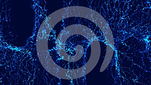 Wave 3d. Big data visualization. Data technology background. Abstract background. 3d rendering. Data array visual concept.