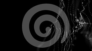 Wave 3d. Big data visualization. Data technology background. Abstract background. 3d rendering. Data array visual concept.